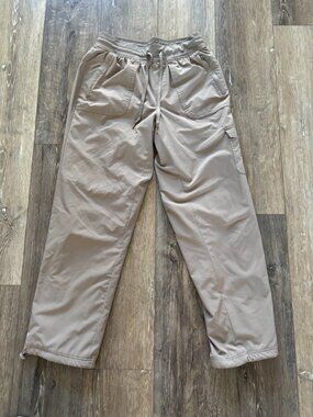Lands' End Women's Insulated Cargo Pants Khaki Cotton Blend Warm Lined Small
